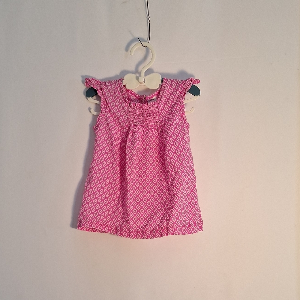 Carter's Pink Polka Dot Blouse with Pleated Neckline